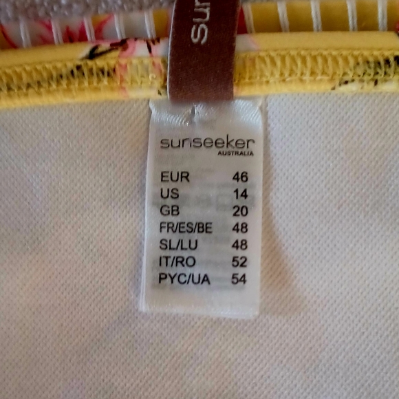 VENUS Sunseeker Yellow Floral Bikini Bottom, size 14 - Picture 13 of 13